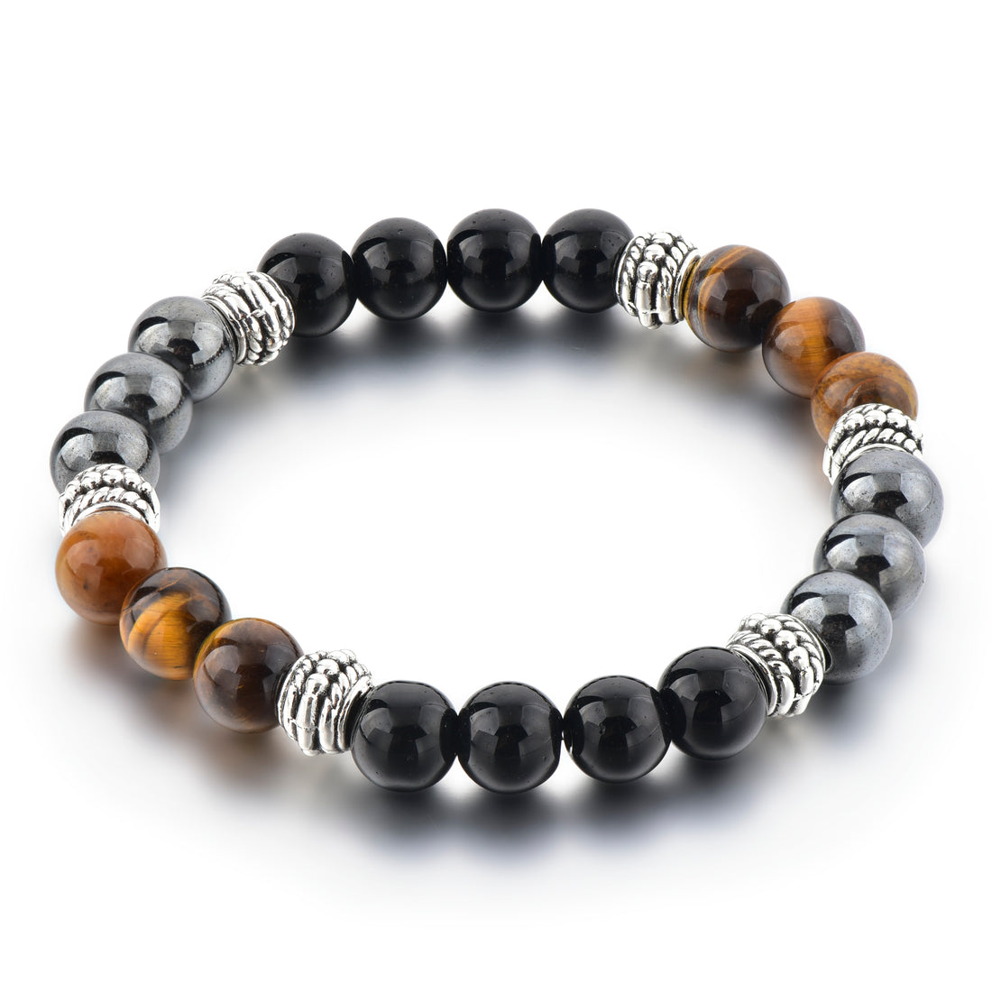 Men Magnetic Black & Brown Hematite- Bracelet