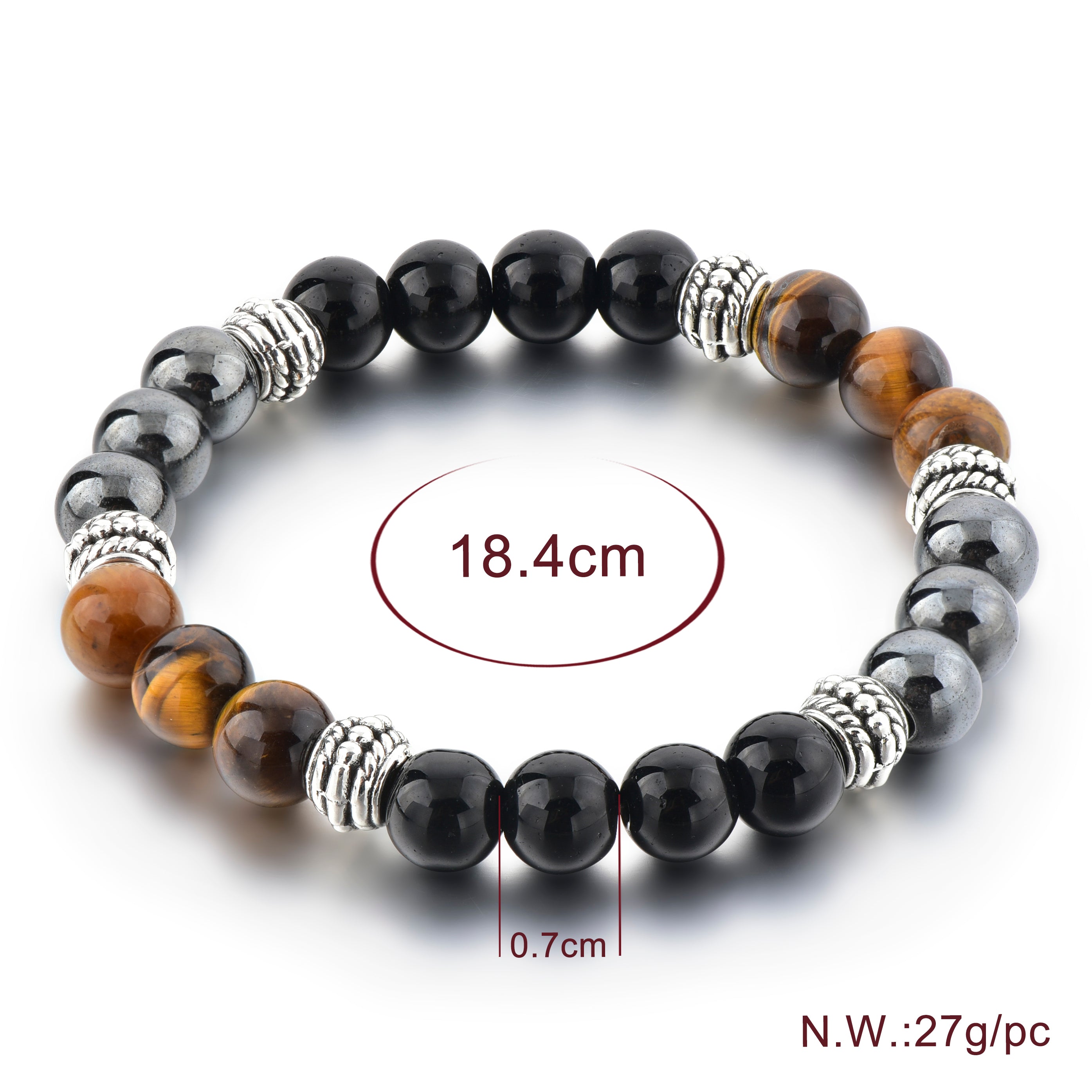 Men Magnetic Black & Brown Hematite- Bracelet