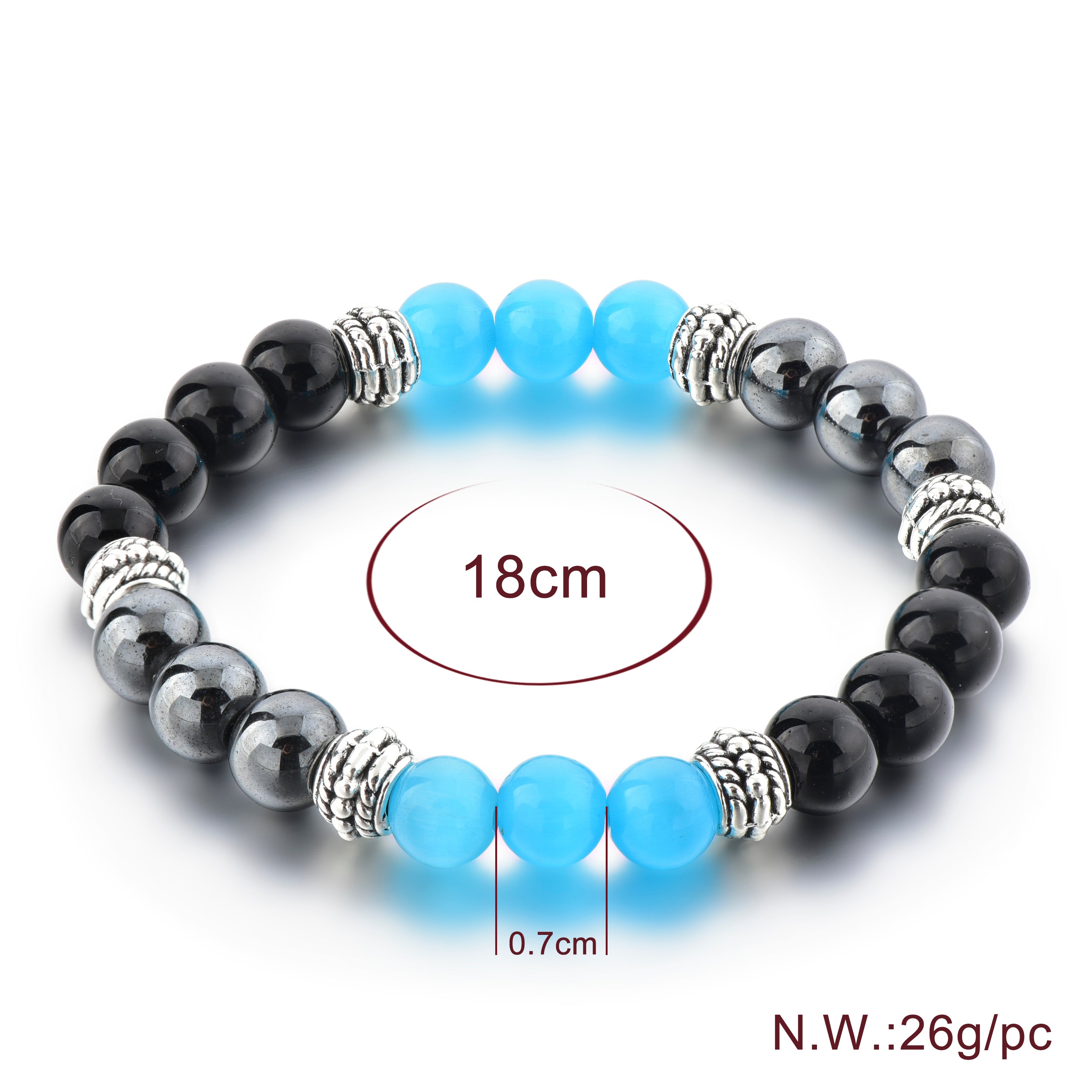 Women Magnetic Black & Blue Hematite- Bracelet