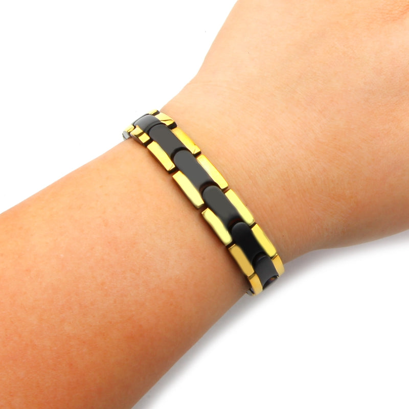 Unisex Gold Black Bracelet