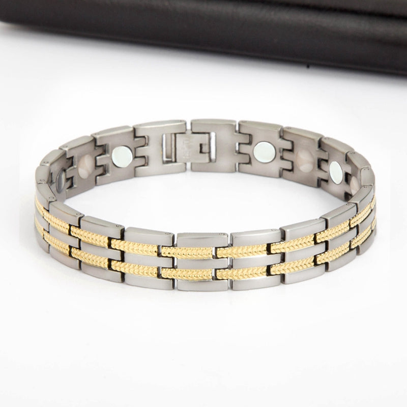 Men Silver Gold Bracelet