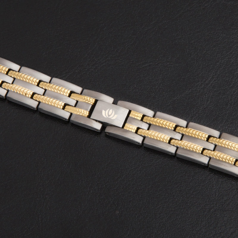 Men Silver Gold Bracelet