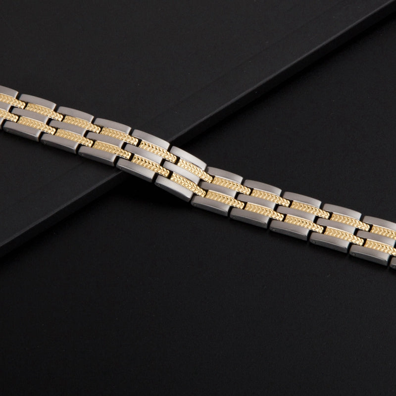 Men Silver Gold Bracelet