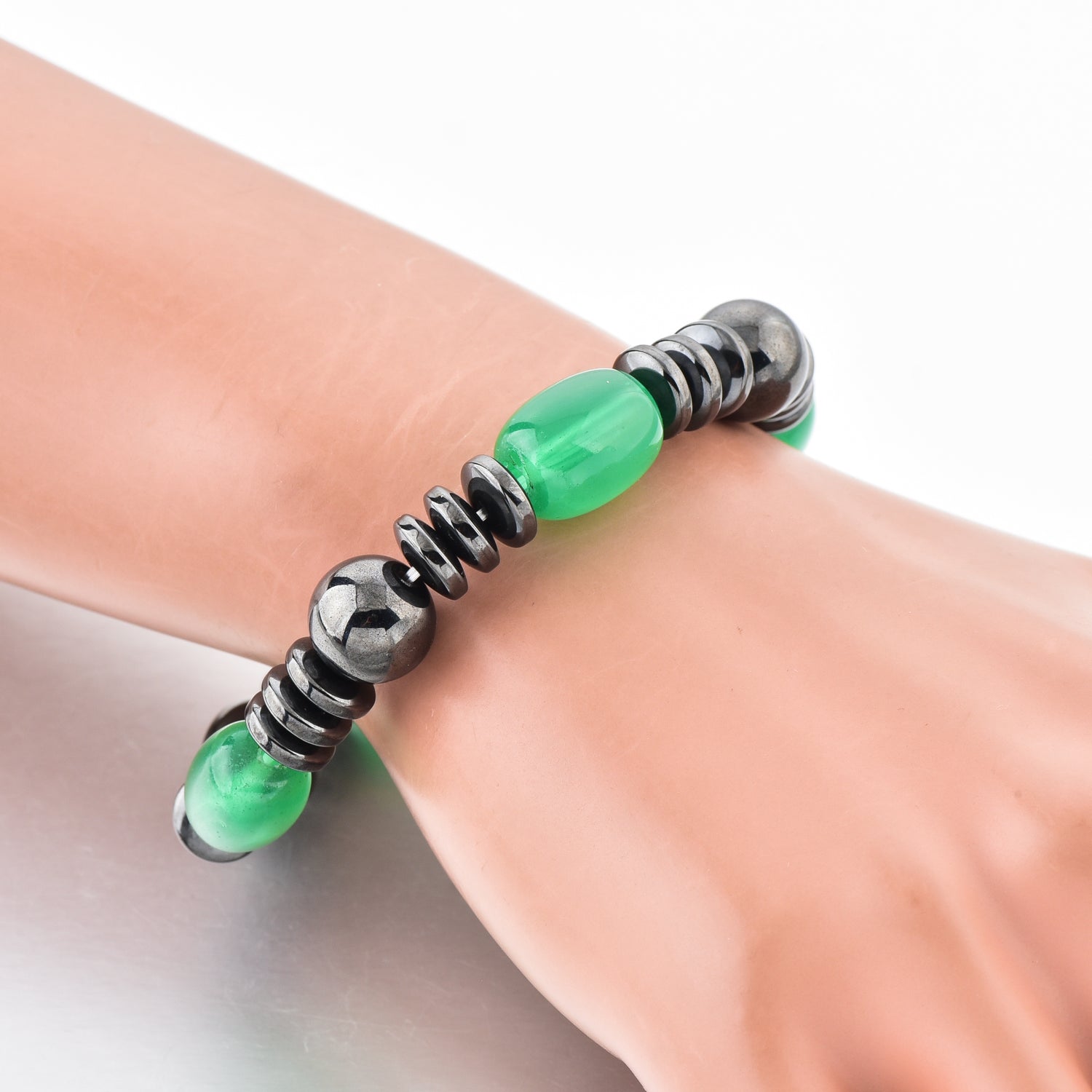 Green Magnetic Black Hematite - Bracelet