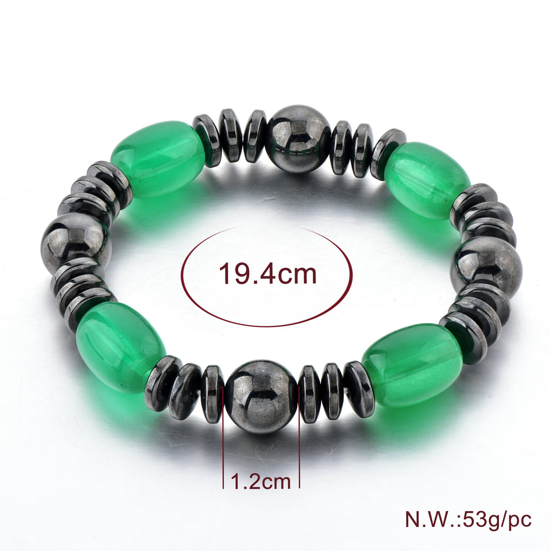 Green Magnetic Black Hematite - Bracelet