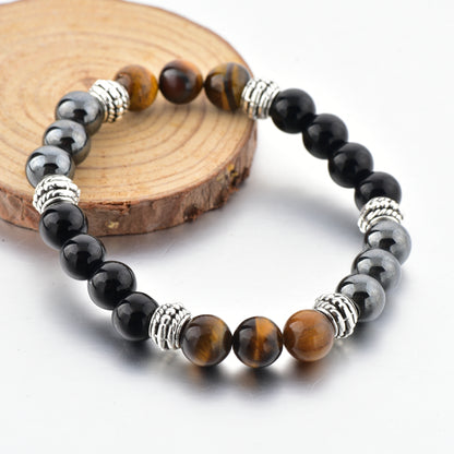 Men Magnetic Black &amp; Brown  Hematite- Bracelet