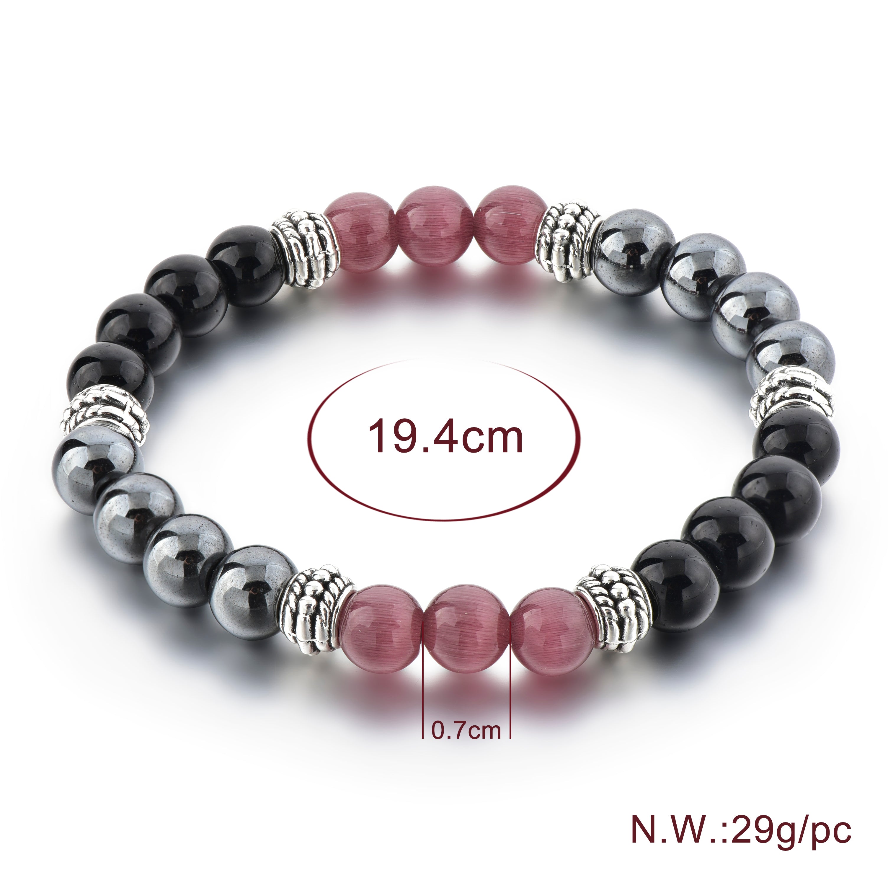 Men Magnetic Black Hematite- Bracelet