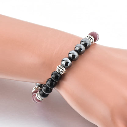 Men Magnetic Black Hematite- Bracelet