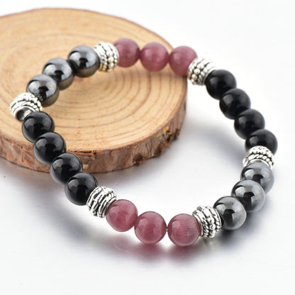 Women Magnetic Black &amp; Brown Hematite- Bracelet